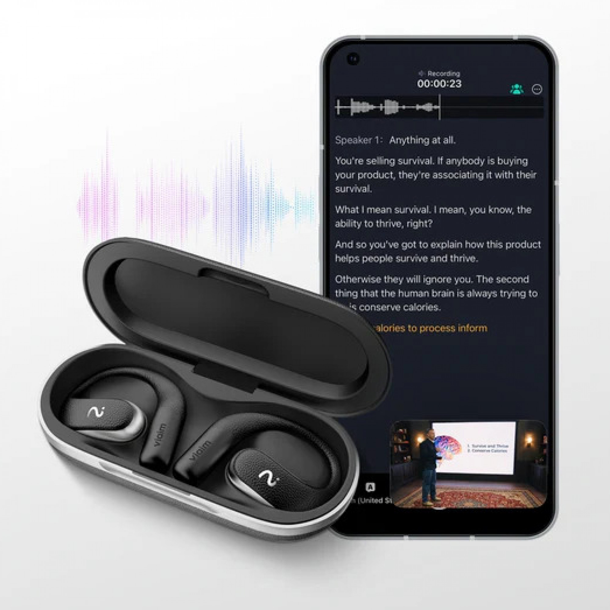 Штучний інтелект для запису нотаток, вбудований у розумні навушники  viaim OpenNote